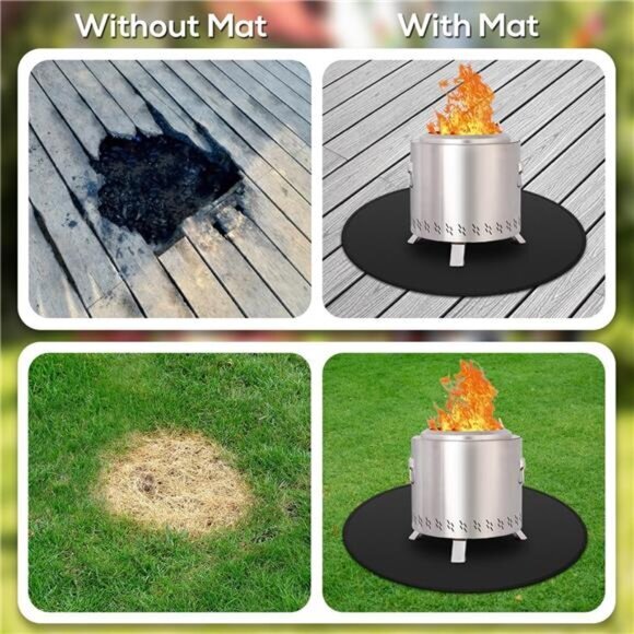 Fire Pit Mat Solo Stove Bonfire Under Grill Mat, Oil-proof‎ Waterproof BBQ Pad - Picture 4 of 6